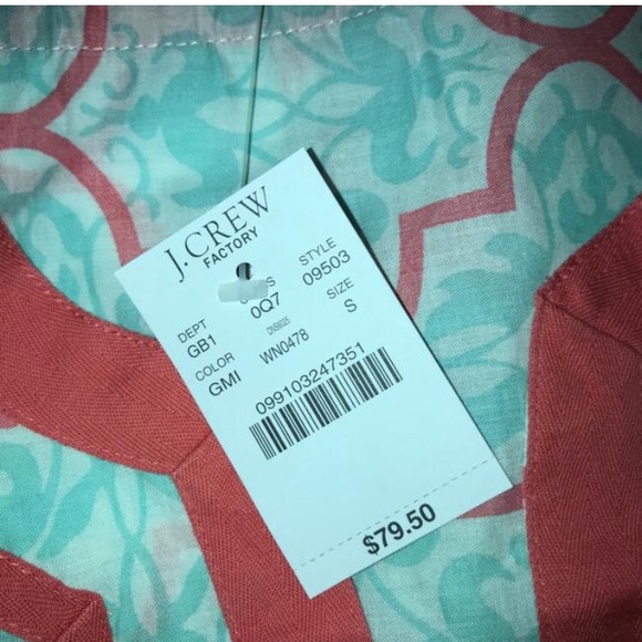 🚨SALE J.Crew Womens Tunic Blouse Aqua Blue - Picture 5 of 8